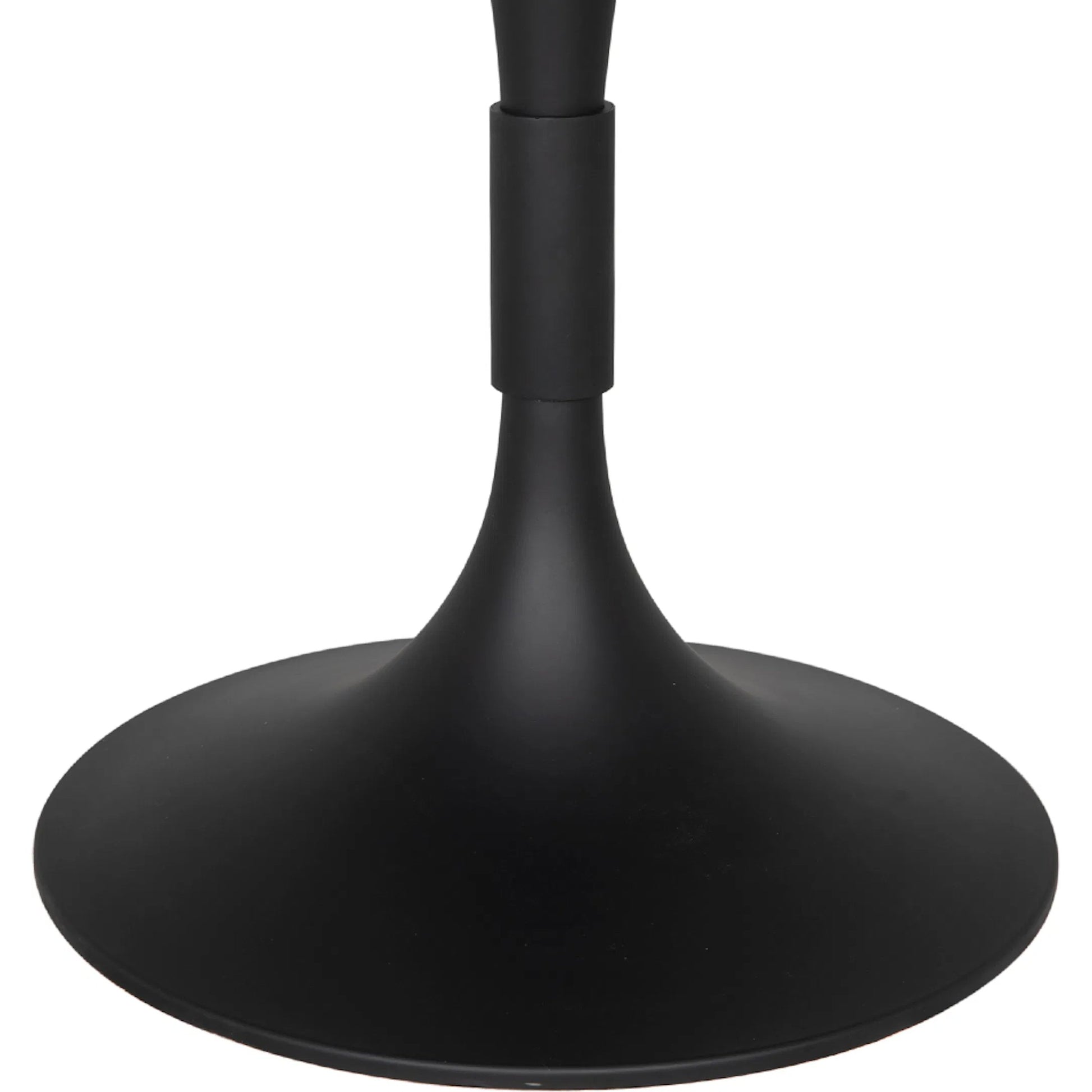 Jamna Table 36" by Noir in matte black. Made from industrial steel and bianco crown marble in a modern style.