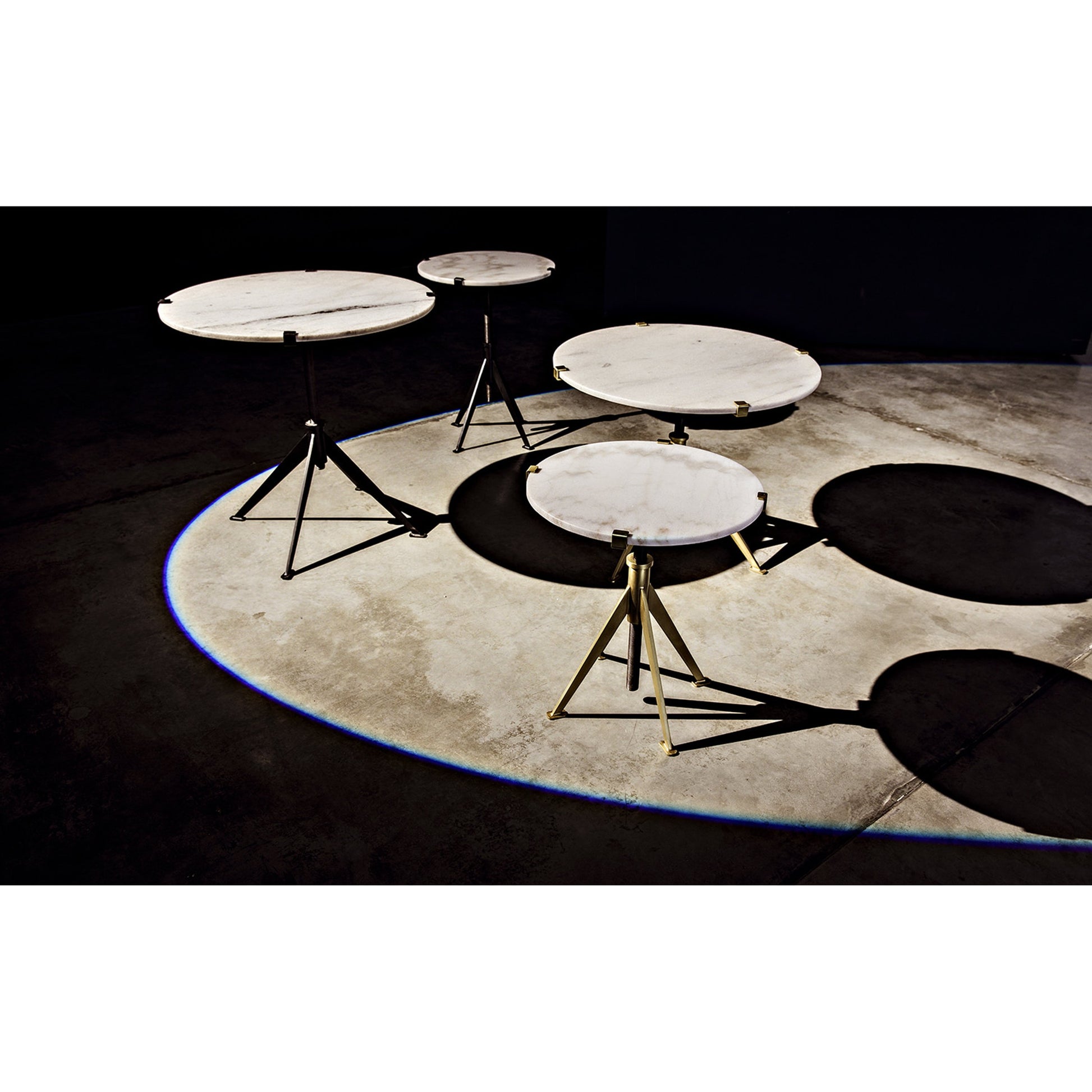 Edith Adjustable Side Table by Noir. Made from metal, quartz in a modern style.