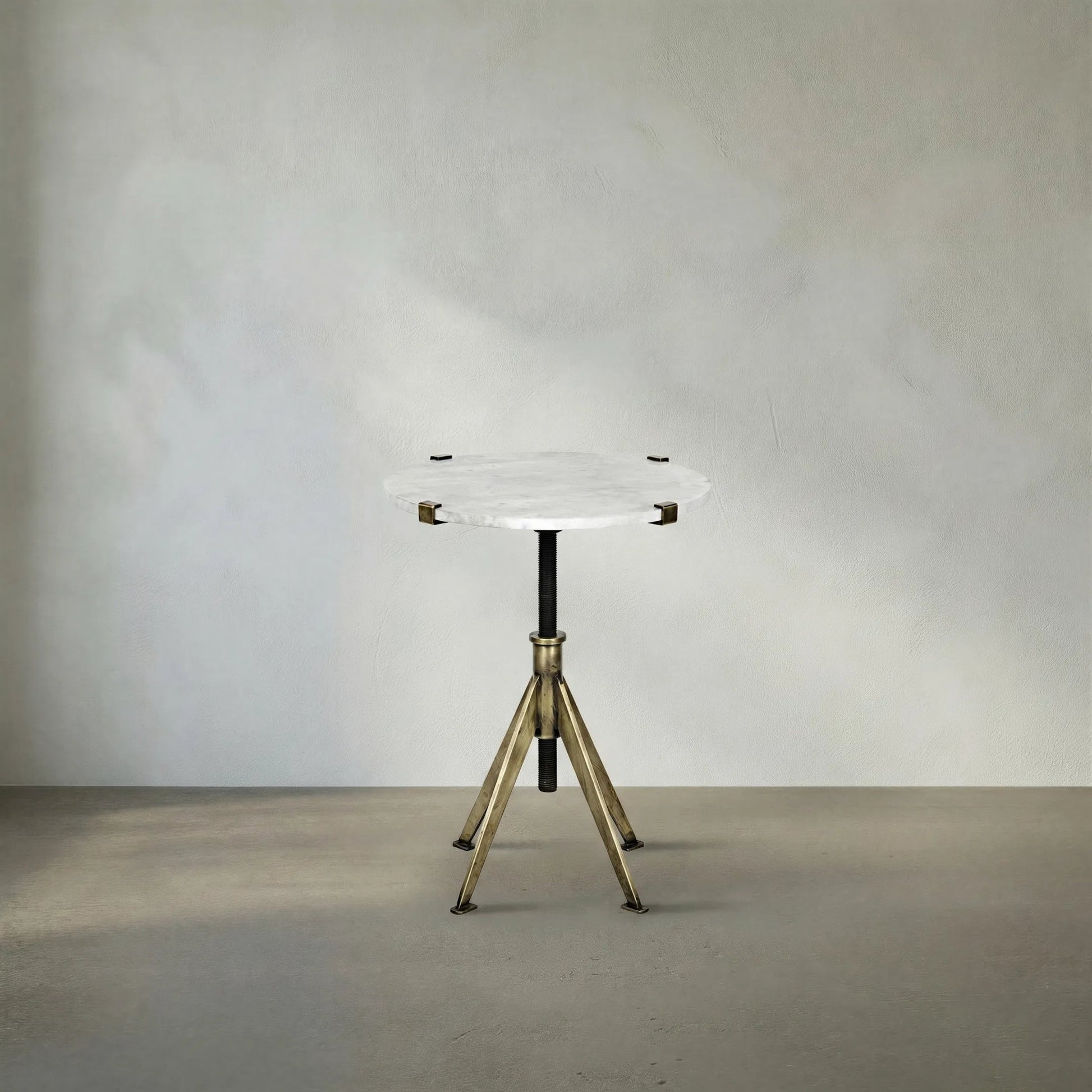 Edith Adjustable Side Table by Noir. Made from metal, quartz in a modern style.