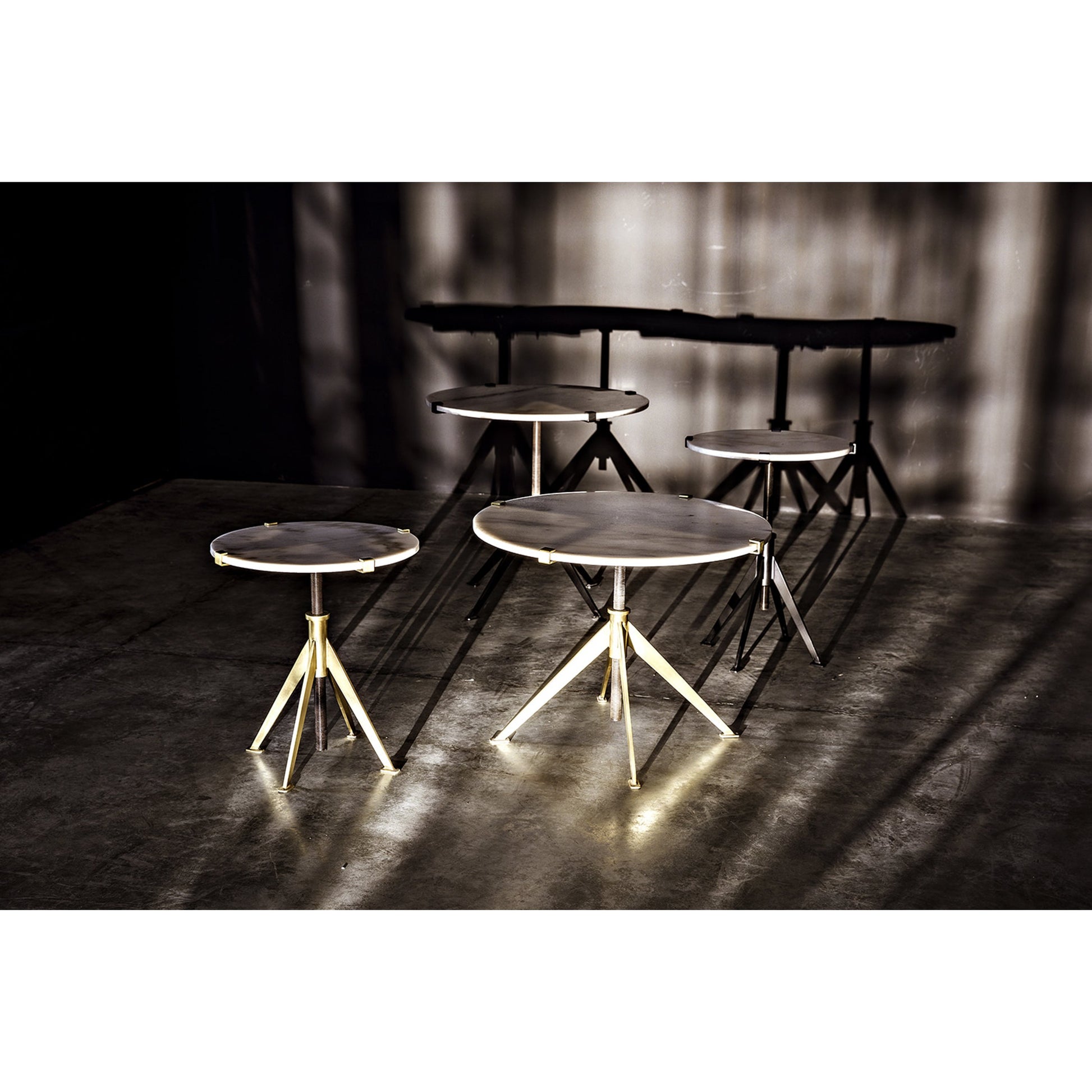 Edith Adjustable Side Table by Noir. Made from metal, quartz in a modern style.