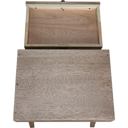 Peter Side Table by Noir in washed walnut. Made from walnut in a modern style.