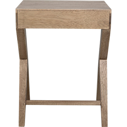 Peter Side Table by Noir in washed walnut. Made from walnut in a modern style.