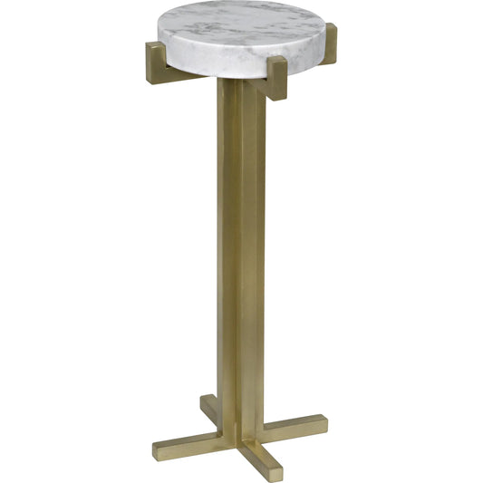 001 S-335408 | Primary Silo | Sardo Side Table by Noir in antique brass. Made from metal, quartz in a modern style.