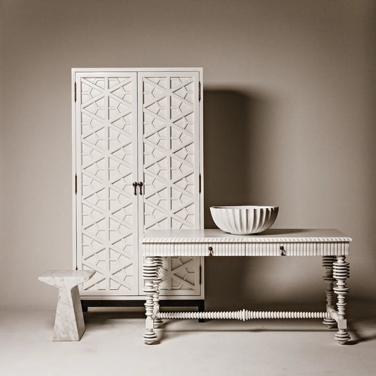 Finn Side Table by Noir in marble. Made from marble in a modern style.