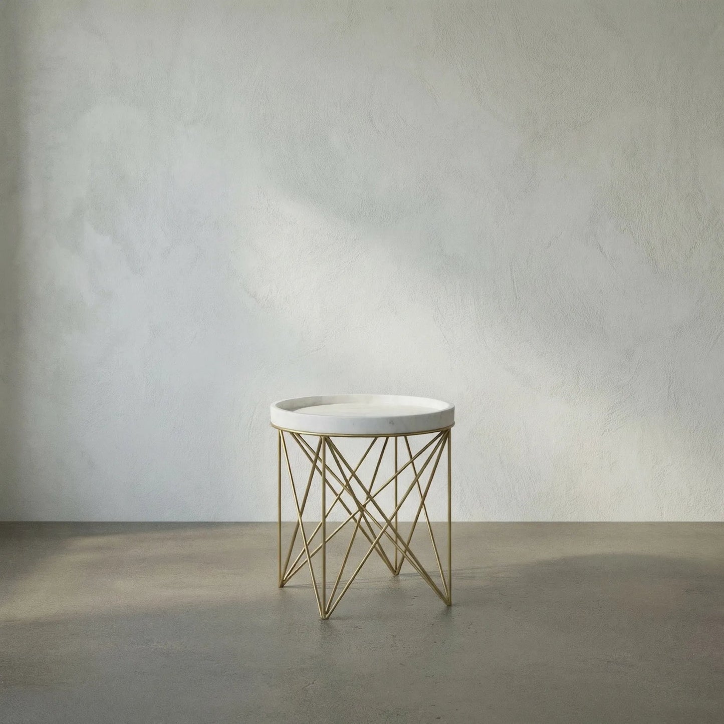 003 S-335330 | Lifestyle | Prisma Side Table by Noir in antique brass. Made from metal, quartz in a transitional style.