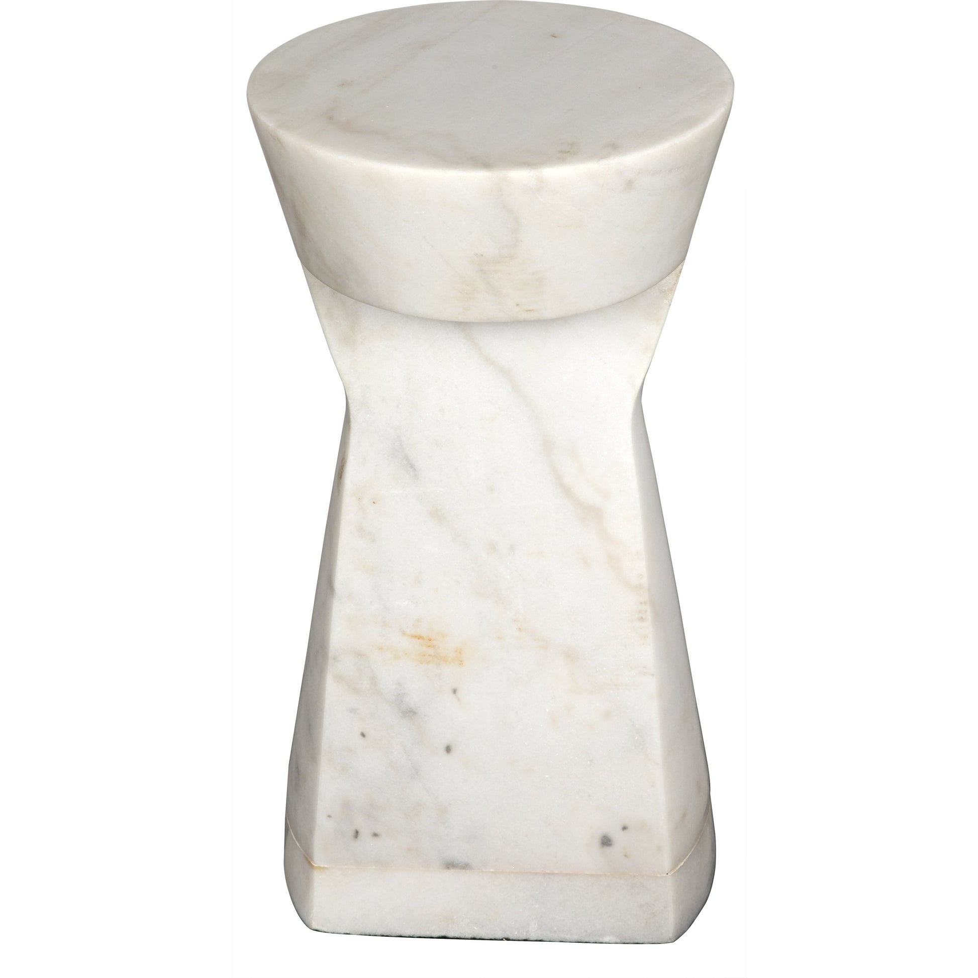 Omon Side Table by Noir in white stone. Made from unique in a modern style.