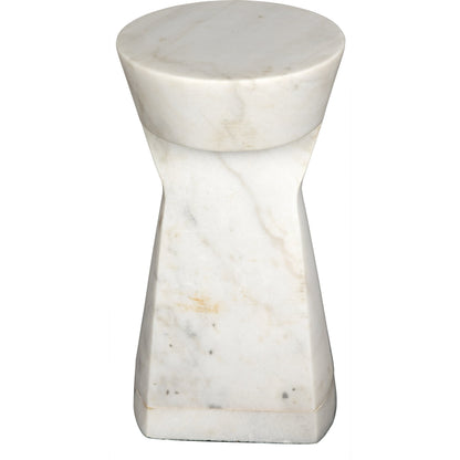 Omon Side Table by Noir in white stone. Made from unique in a modern style.