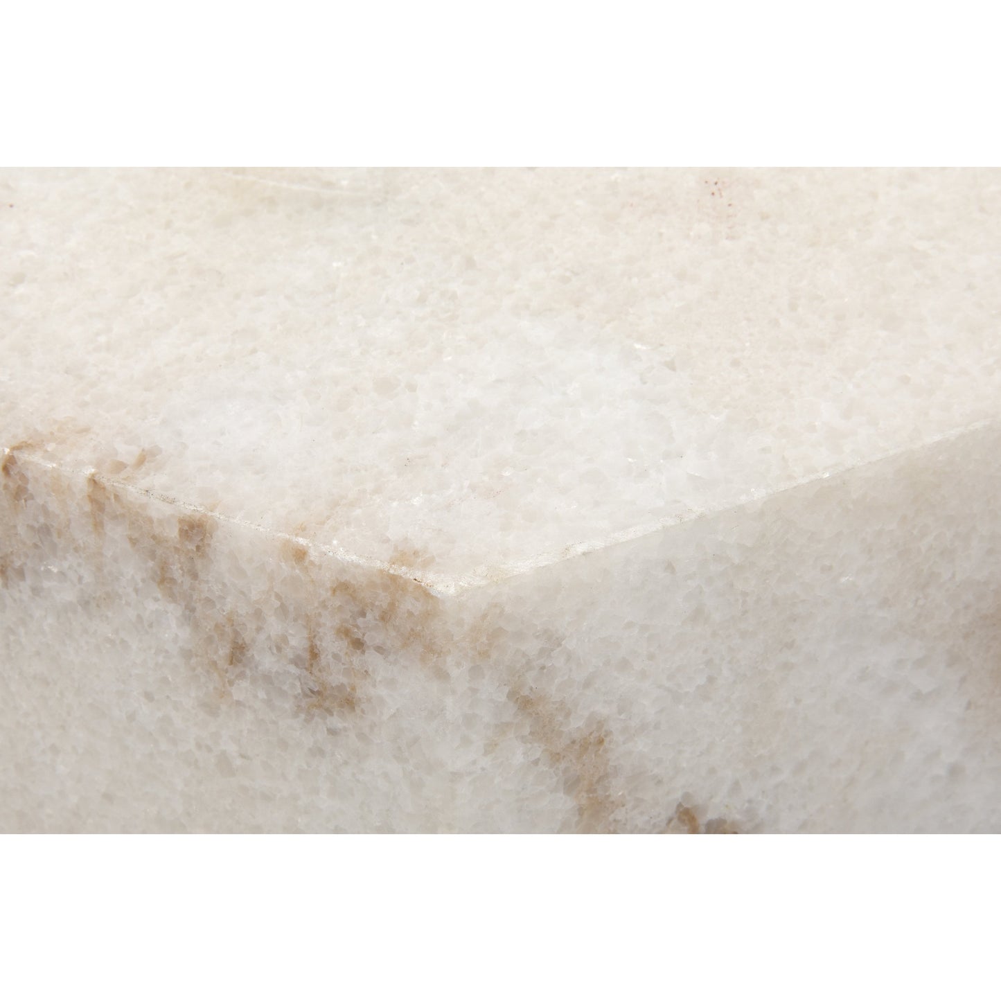 005 S-335168 | Closeup | Monolith Side Table by Noir in white stone. Made from unique in a transitional style.