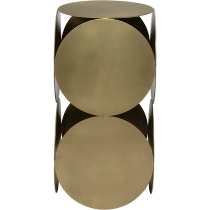 Lola Side Table by Noir in antique brass. Made from metal in a transitional style.