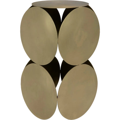 Lola Side Table by Noir in antique brass. Made from metal in a transitional style.