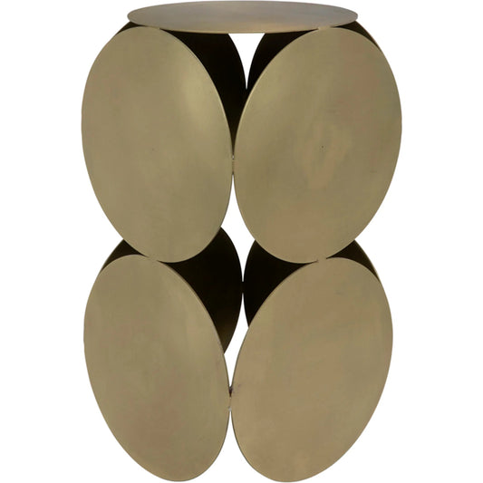 Lola Side Table by Noir in antique brass. Made from metal in a transitional style.