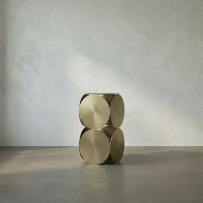 Lola Side Table by Noir in antique brass. Made from metal in a transitional style.