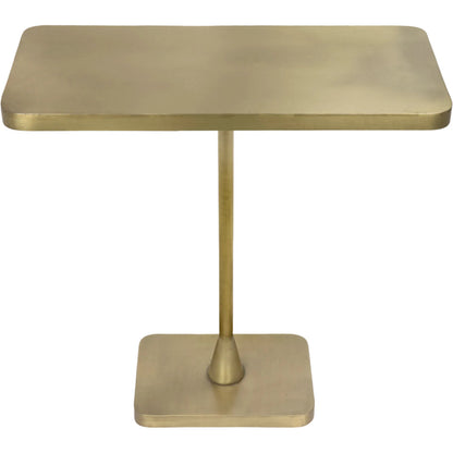 Hild Side Table by Noir in antique brass. Made from metal in a transitional style.