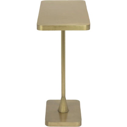 Hild Side Table by Noir in antique brass. Made from metal in a transitional style.