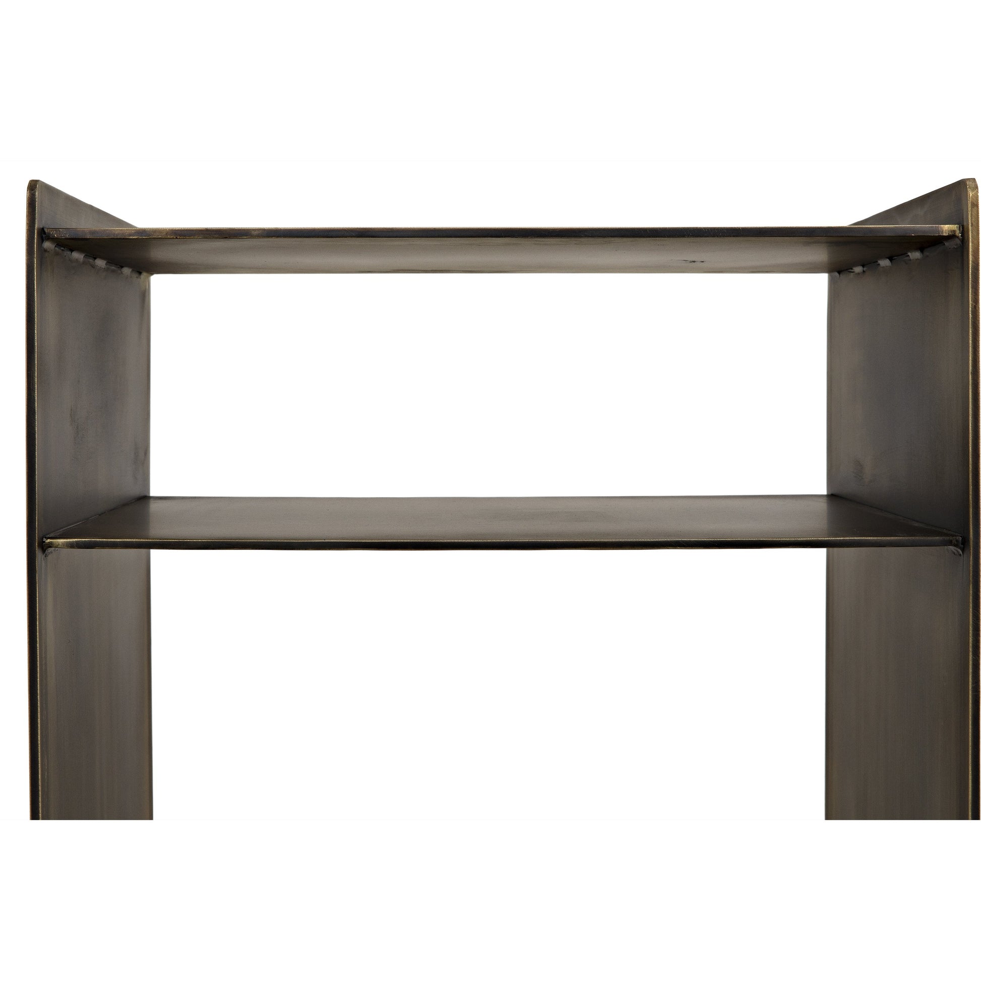 Cyrus Side Table by Noir in aged brass. Made from metal in a modern style.
