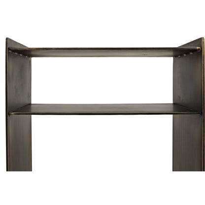 Cyrus Side Table by Noir in aged brass. Made from metal in a modern style.