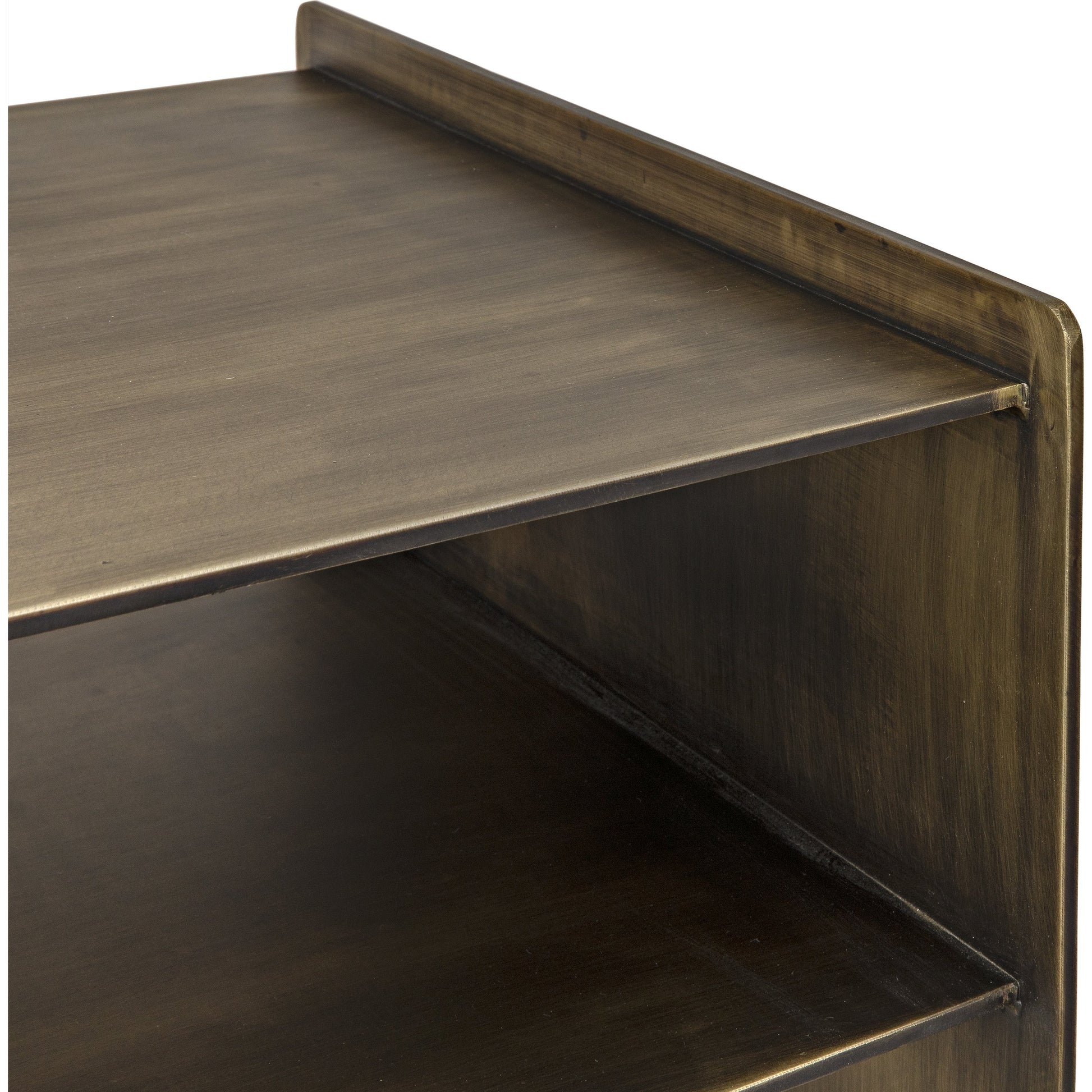 Cyrus Side Table by Noir in aged brass. Made from metal in a modern style.