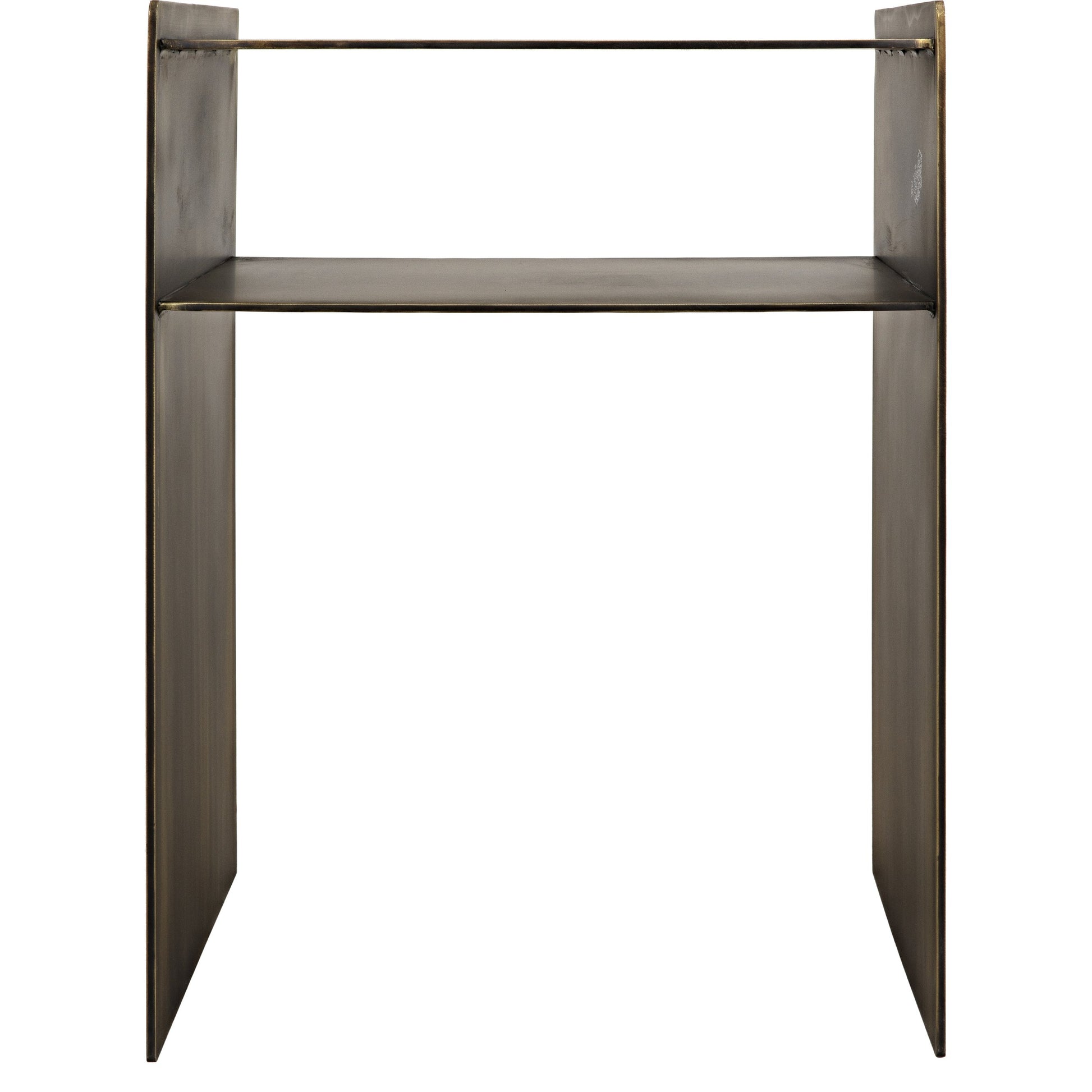Cyrus Side Table by Noir in aged brass. Made from metal in a modern style.