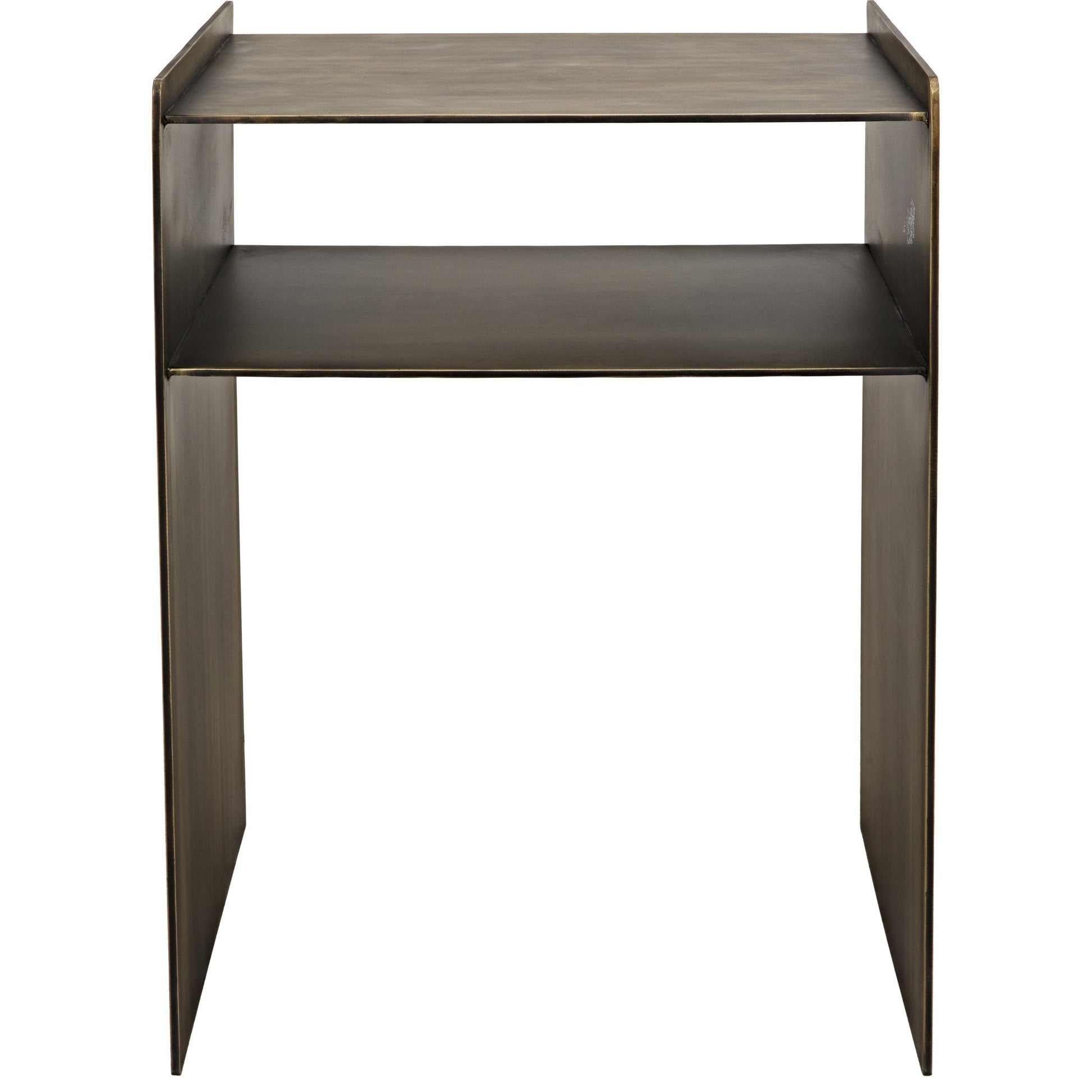 Cyrus Side Table by Noir in aged brass. Made from metal in a modern style.