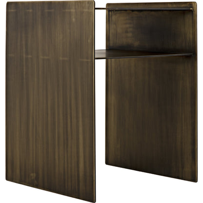 Cyrus Side Table by Noir in aged brass. Made from metal in a modern style.