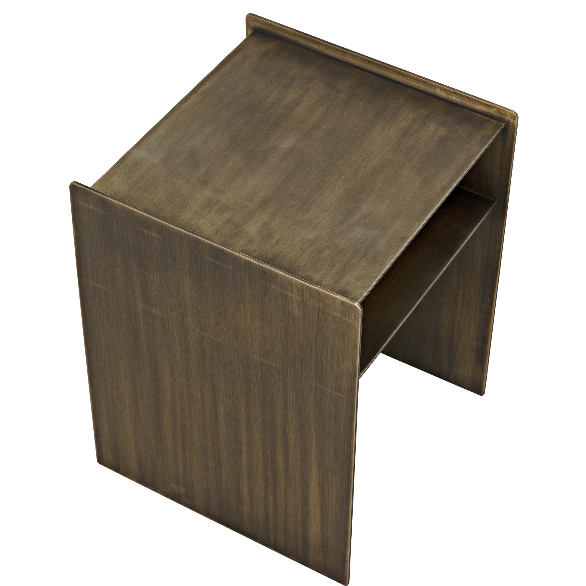 Cyrus Side Table by Noir in aged brass. Made from metal in a modern style.