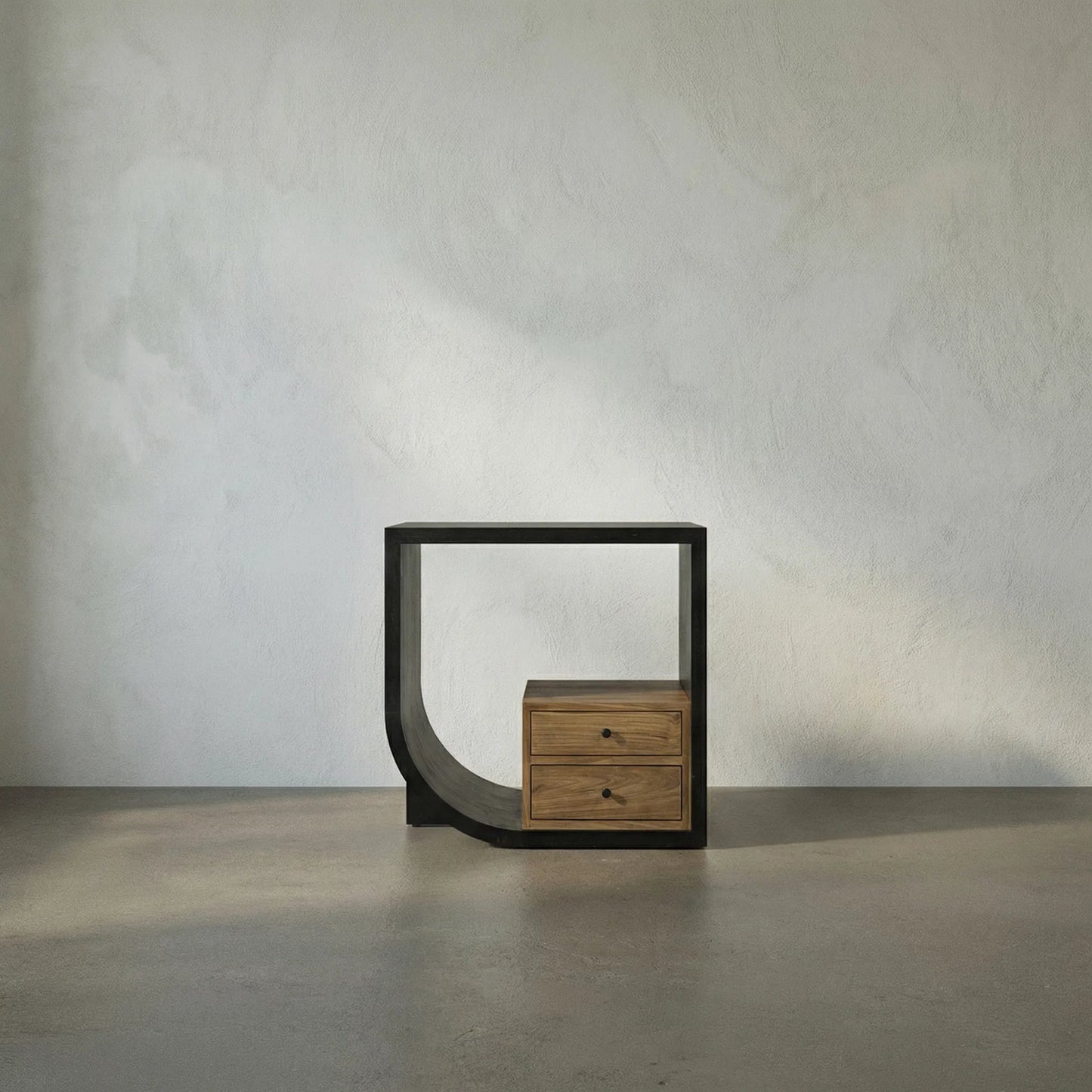 052 S-334485 | Lifestyle | Burton Side Table by Noir in hand rubbed black. Made from mahogany, teak in a modern style.