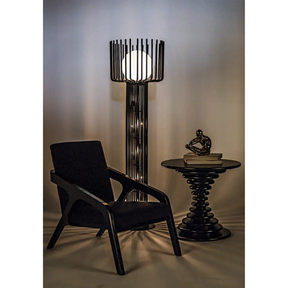 Scheiben Side Table by Noir in hand rubbed black. Made from mahogany in a modern style.