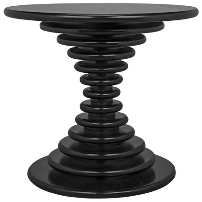 Scheiben Side Table by Noir in hand rubbed black. Made from mahogany in a modern style.