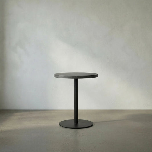 Ford Stone Top Side Table by Noir in black marble, metal. Made from marble, metal in a modern style.