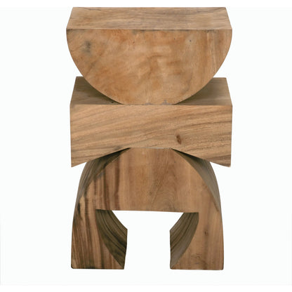 Monteiro Side Table by Noir in clear coat flat. Made from teak in a modern style.