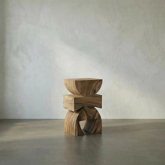 Monteiro Side Table by Noir in clear coat flat. Made from teak in a modern style.