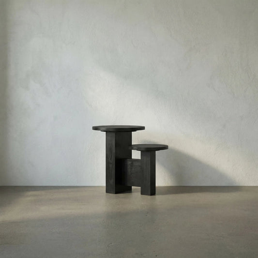 Mikasa Side Table by Noir in hand rubbed black. Made from mahogany, veneer in a modern style.