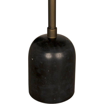 Shantu Side Table with Stone Top by Noir in aged brass. Made from iron, bianco crown marble in a unique style.