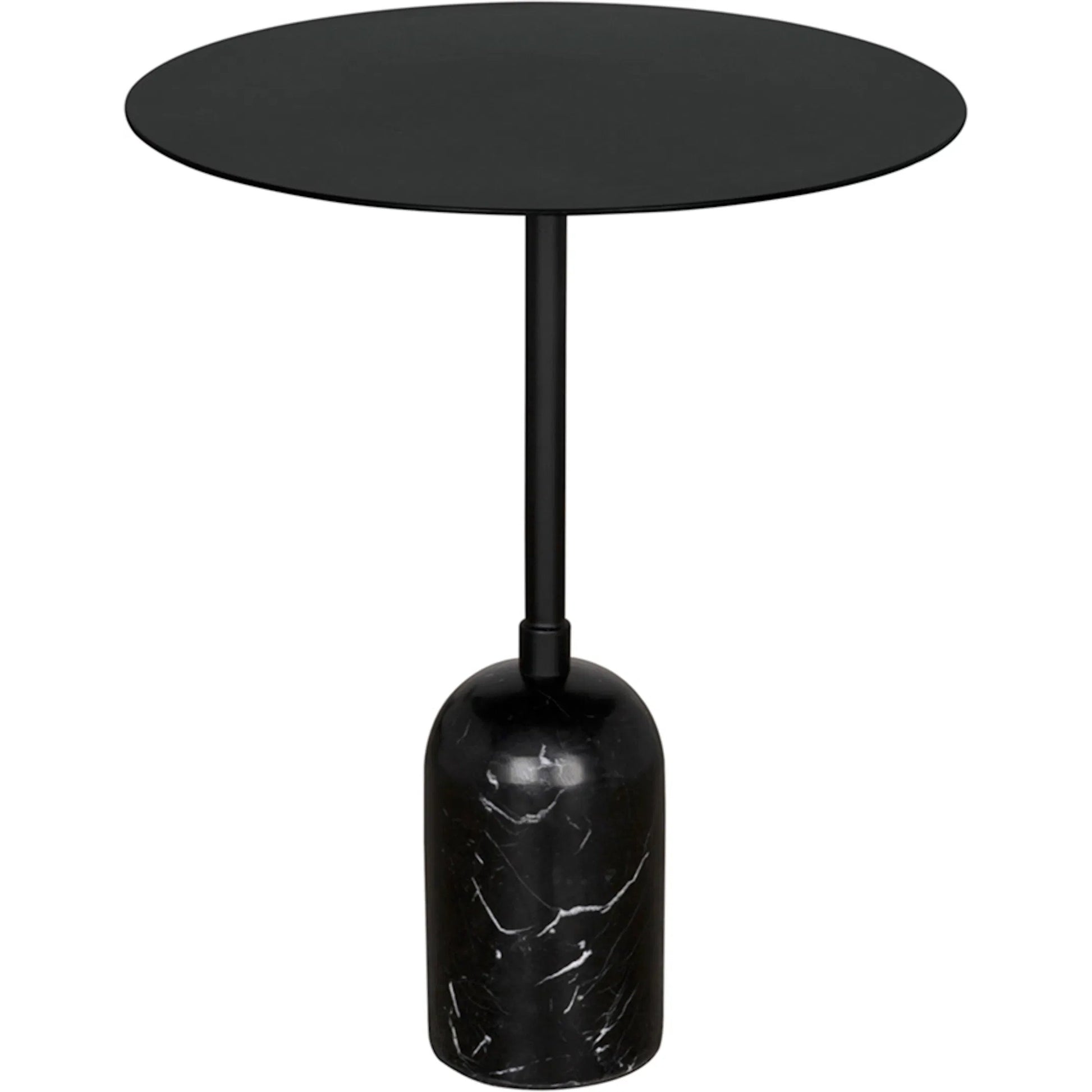 Shantu Side Table with Metal Top by Noir in matte black. Made from iron, marble in a modern style.
