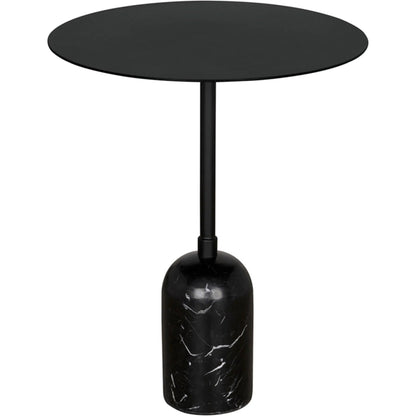 Shantu Side Table with Metal Top by Noir in matte black. Made from iron, marble in a modern style.