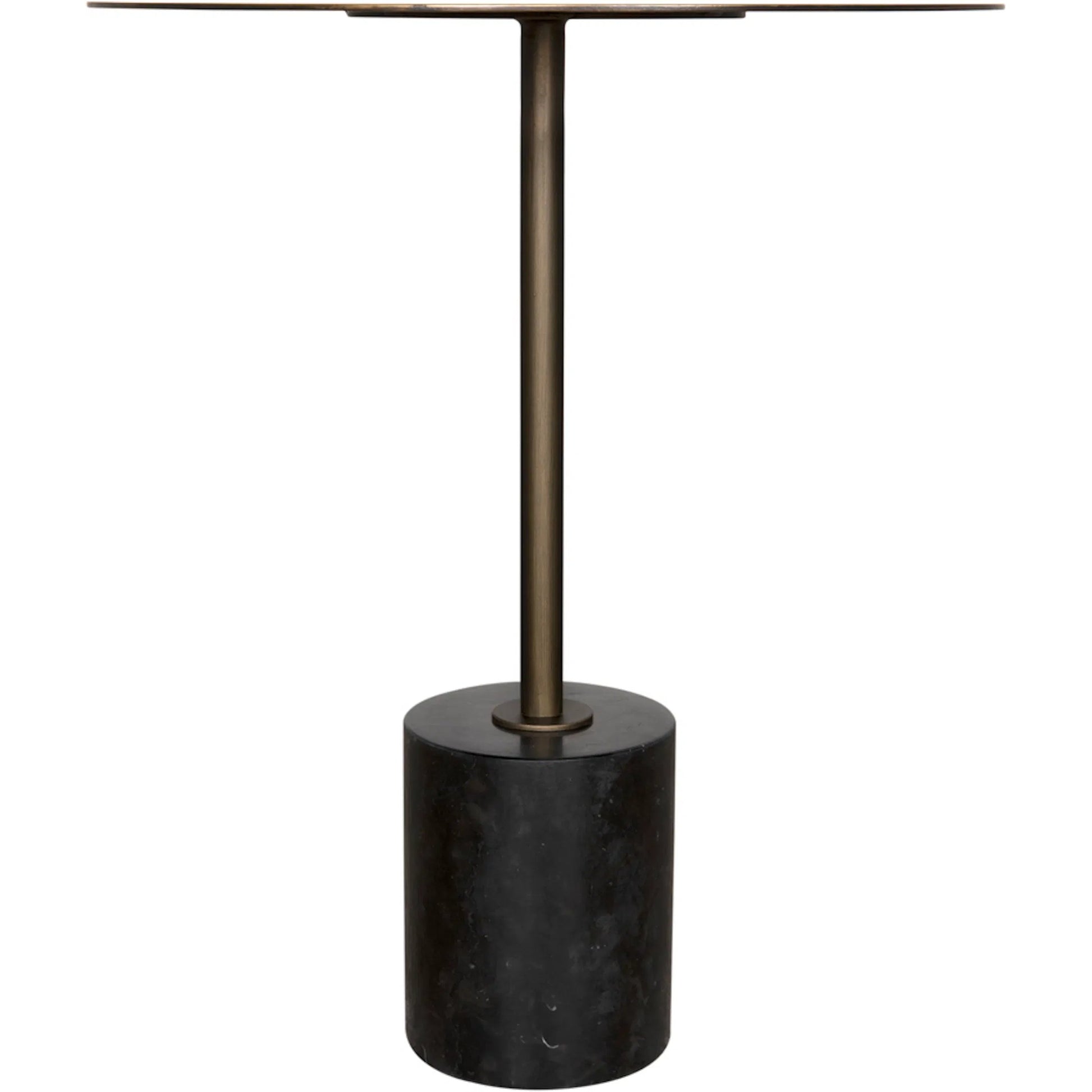 Santosh Side Table by Noir in aged brass. Made from iron, marble in a modern style.
