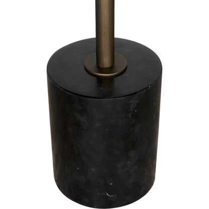 Santosh Side Table by Noir in aged brass. Made from iron, marble in a modern style.