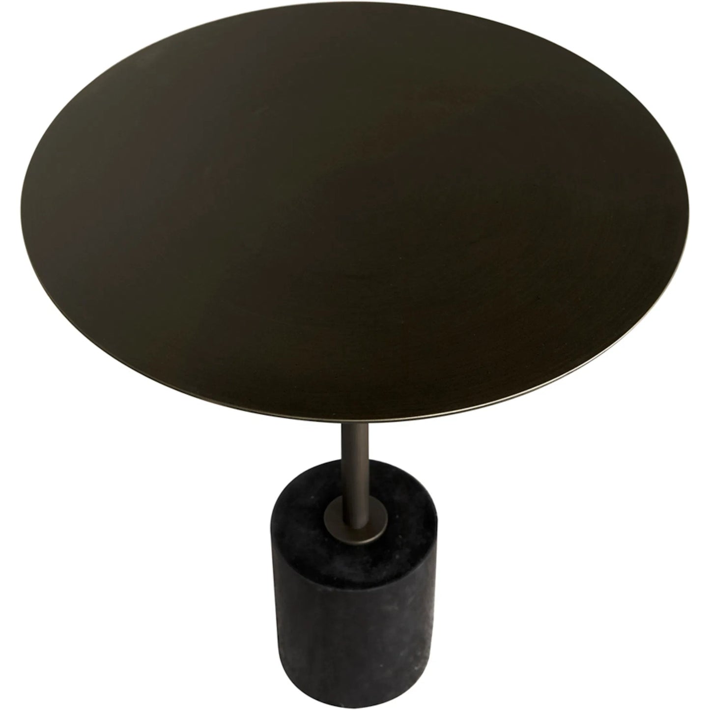 002 SI-2379024 | Closeup | Santosh Side Table by Noir in aged brass. Made from iron, marble in a modern style.