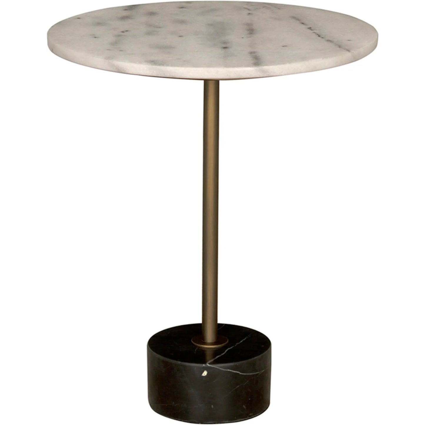 001 SI-2298765 | Primary Silo | Santosha Side Table with Stone Top by Noir in aged brass. Made from industrial steel, bianco crown marble in a modern style.