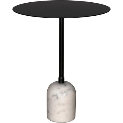 Letitia Side Table by Noir in matte black. Made from iron, marble in a modern style.