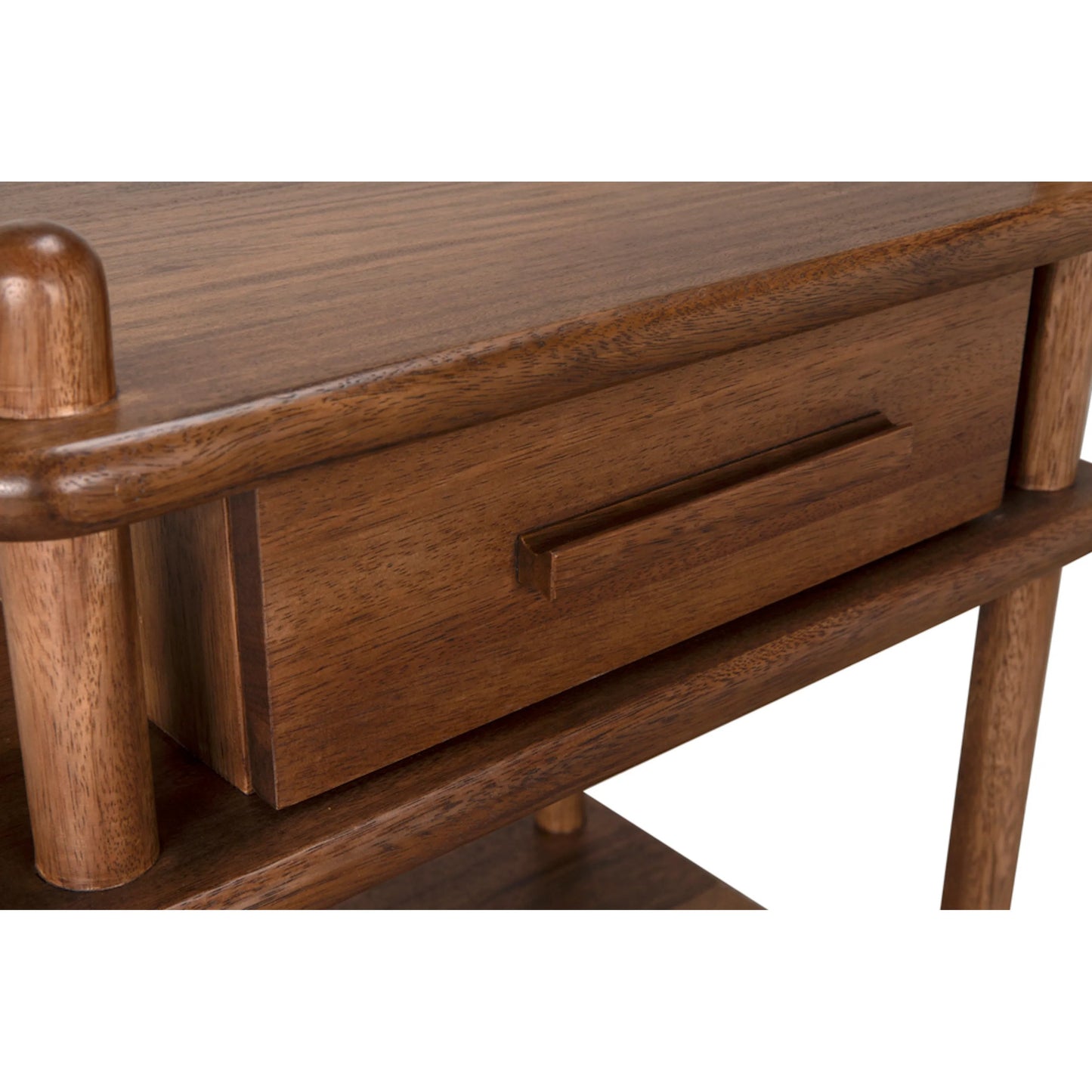 006 SI-2326248 | Closeup | Keller Side Table by Noir in dark walnut. Made from walnut, veneer in a traditional style.