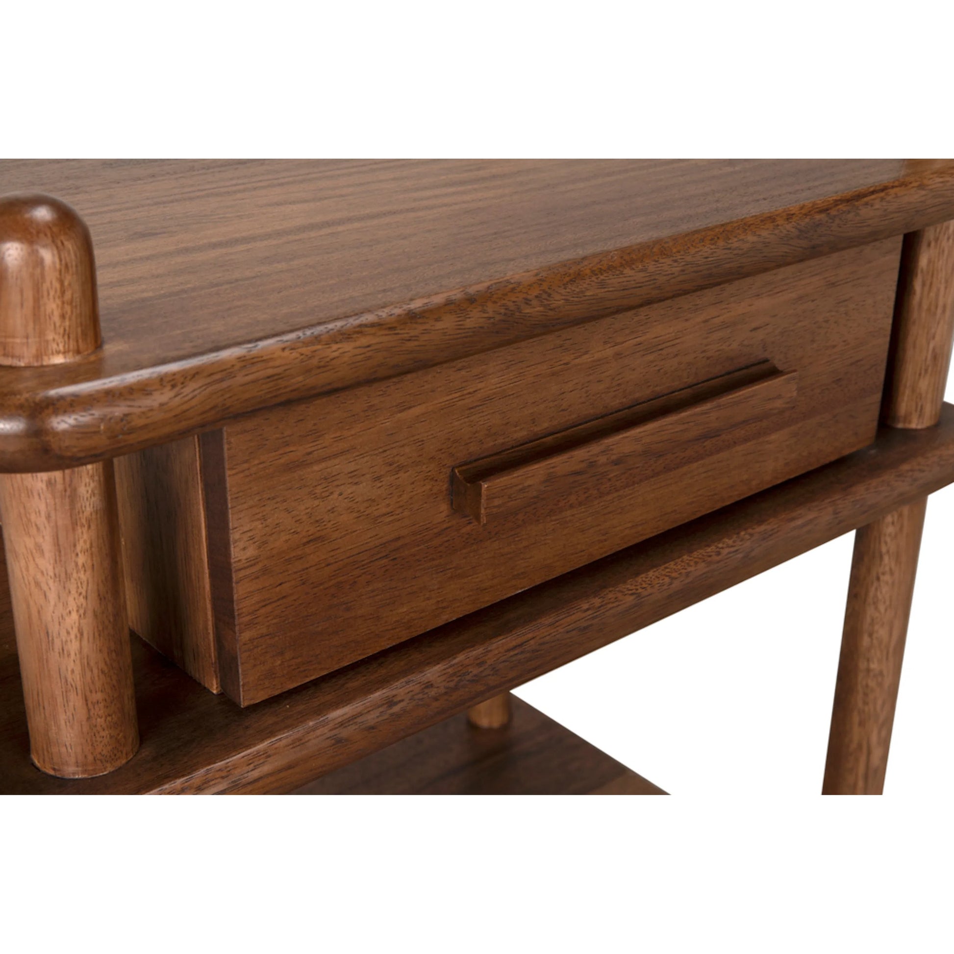 Keller Side Table by Noir in dark walnut. Made from walnut, veneer in a traditional style.