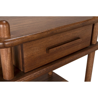 Keller Side Table by Noir in dark walnut. Made from walnut, veneer in a traditional style.