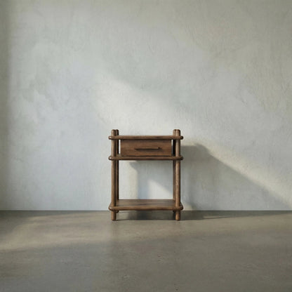 Keller Side Table by Noir in dark walnut. Made from walnut, veneer in a traditional style.