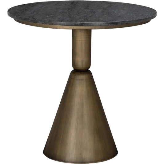 001 SI-2326253 | Unknown | Nagoya Side Table by Noir in aged brass, black marble. Made from industrial steel, marble in a unique style.