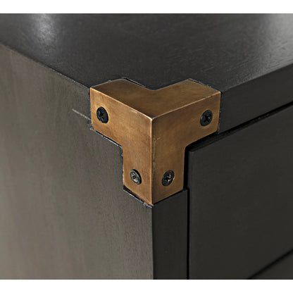 Campaign Chest by Noir in pale. Made from mahogany in a transitional style.