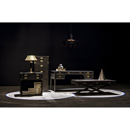 Campaign Chest by Noir in pale. Made from mahogany in a transitional style.