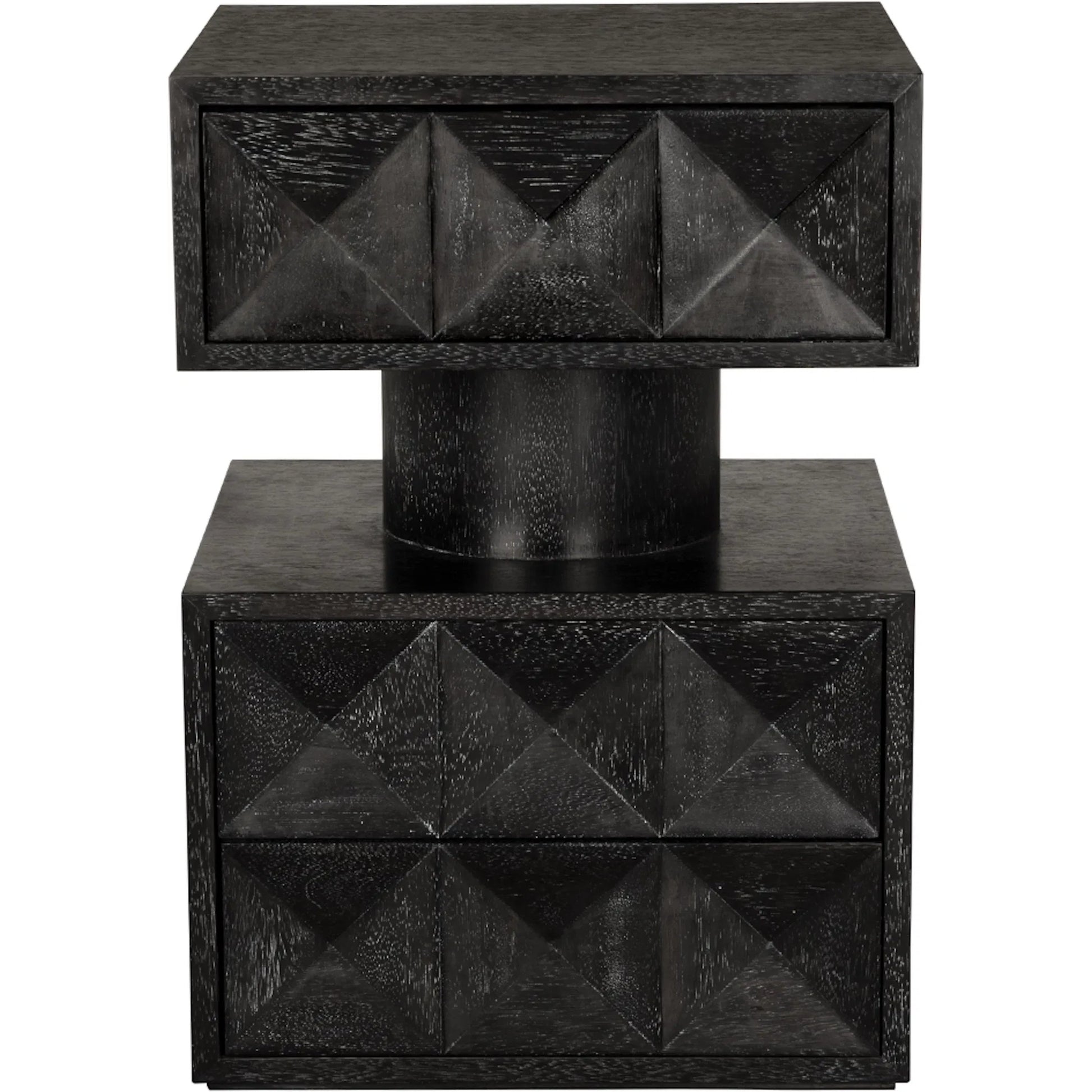 Kingston Side Table by Noir in black walnut. Made from walnut, veneer in a unique style.