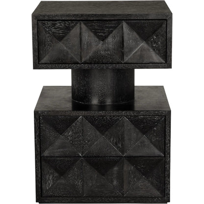 Kingston Side Table by Noir in black walnut. Made from walnut, veneer in a unique style.
