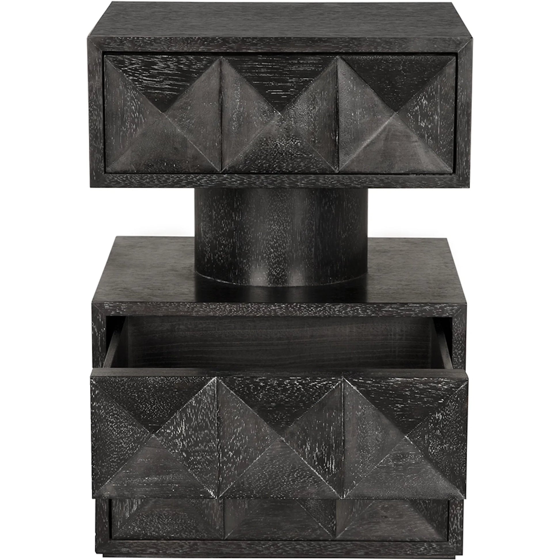 Kingston Side Table by Noir in black walnut. Made from walnut, veneer in a unique style.
